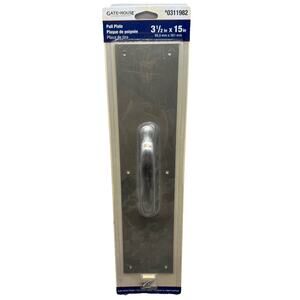 Gatehouse Pull Plate Door Handle 3-1/2 x 15", Satin Nickel, #0311982, {98}.